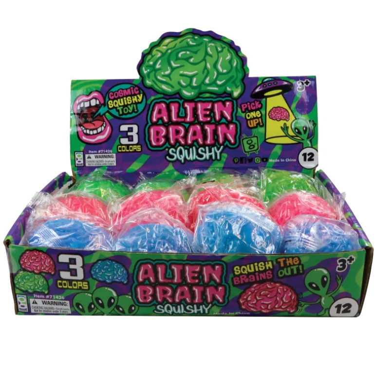 Alien Brain Squishy - 12 per display