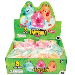 Capybara Glitter Squeeze Toys - 12 per display