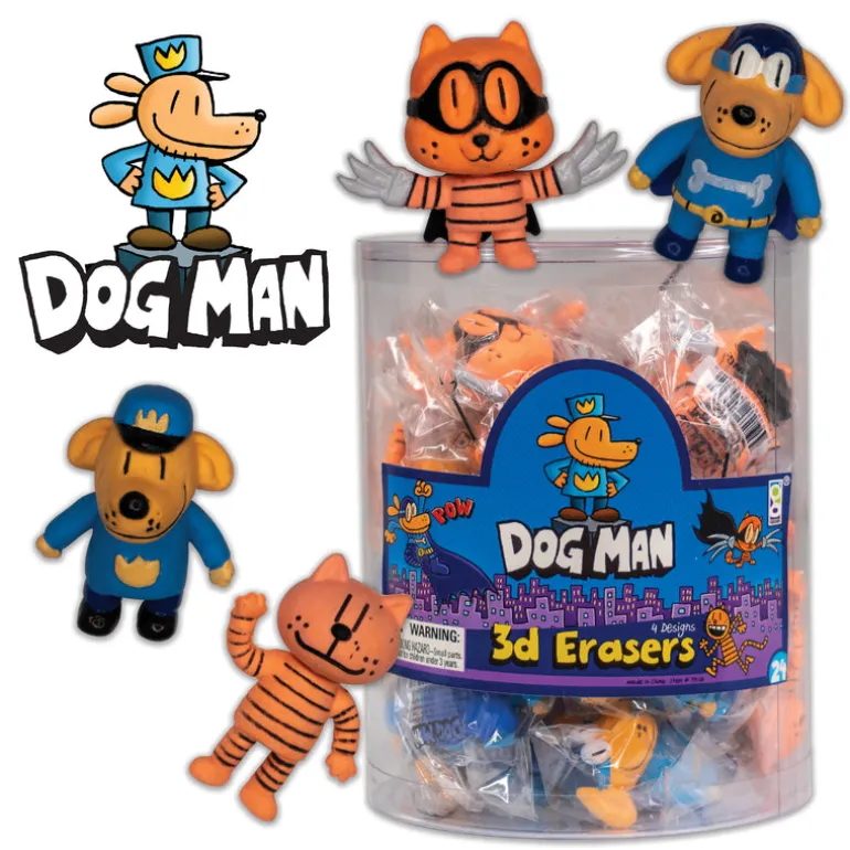 Dog Man 3D Puzzle Erasers - 24 per box