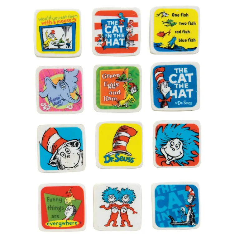 Dr. Seuss™ Character Erasers - 60 per box