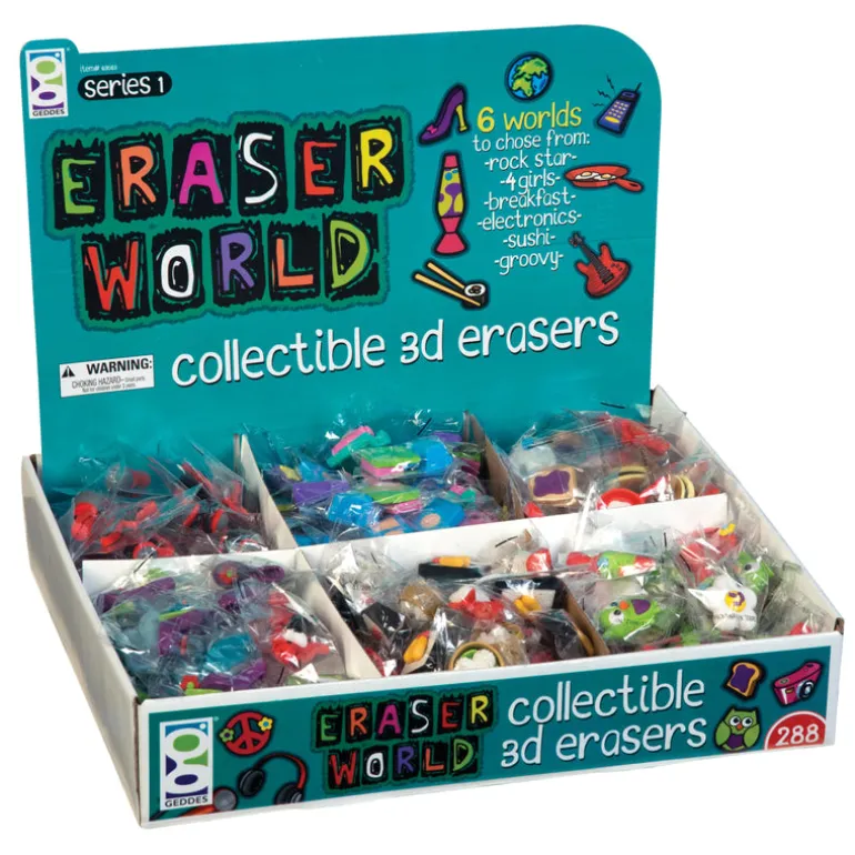 Eraser World 3D Eraser Assortment - 288 per display