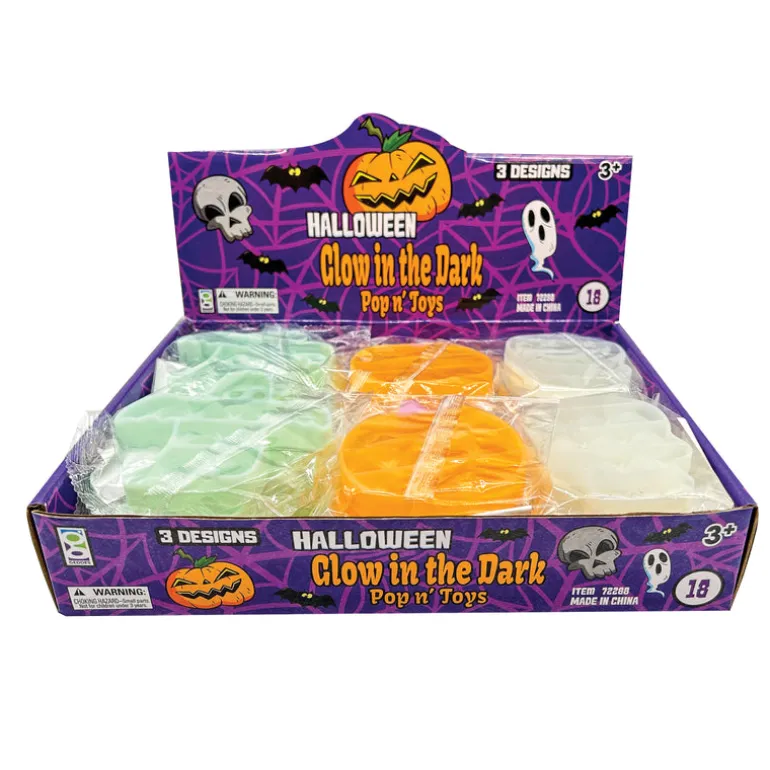 Halloween Glow-in-the-Dark Pop ‘N’ Toys - 18 per display