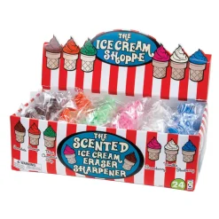 Ice Cream Shoppe Scented Sharpeners and Erasers - 24 per box