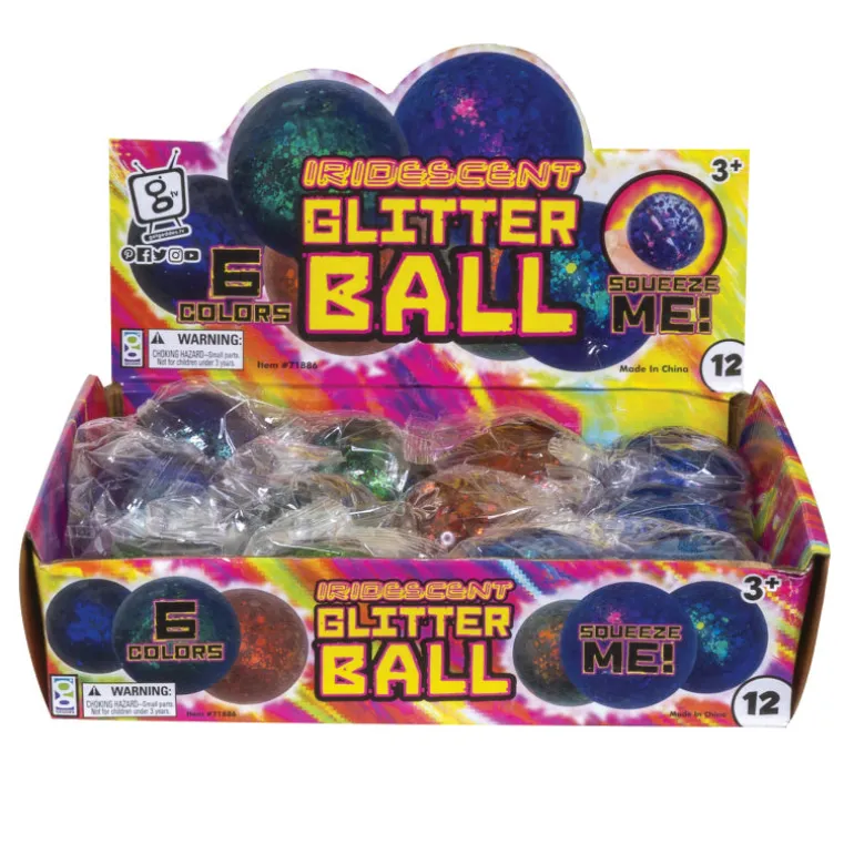 Iridescent Glitter Balls - 12 per display