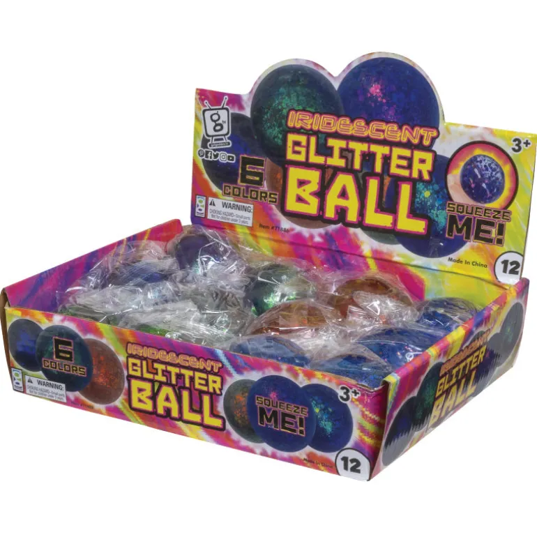 Iridescent Glitter Balls - 12 per display