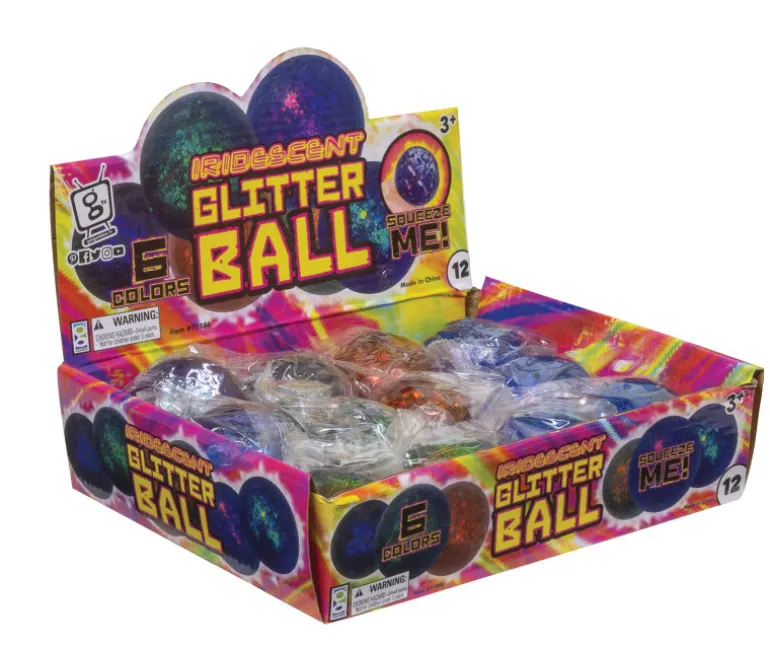 Iridescent Glitter Balls - 12 per display