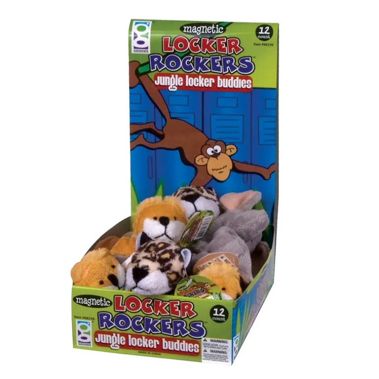 Jungle Locker Buddies Plush Magnets - 12 per tub