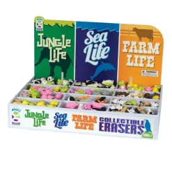 Jungle, Sea, and Farm Life 3D Eraser Assortment - 288 per display