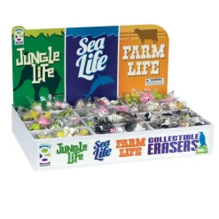 Jungle, Sea, and Farm Life 3D Eraser Assortment - 288 per display