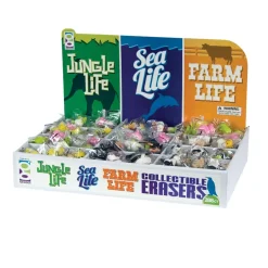 Jungle, Sea, and Farm Life 3D Eraser Assortment - 288 per display
