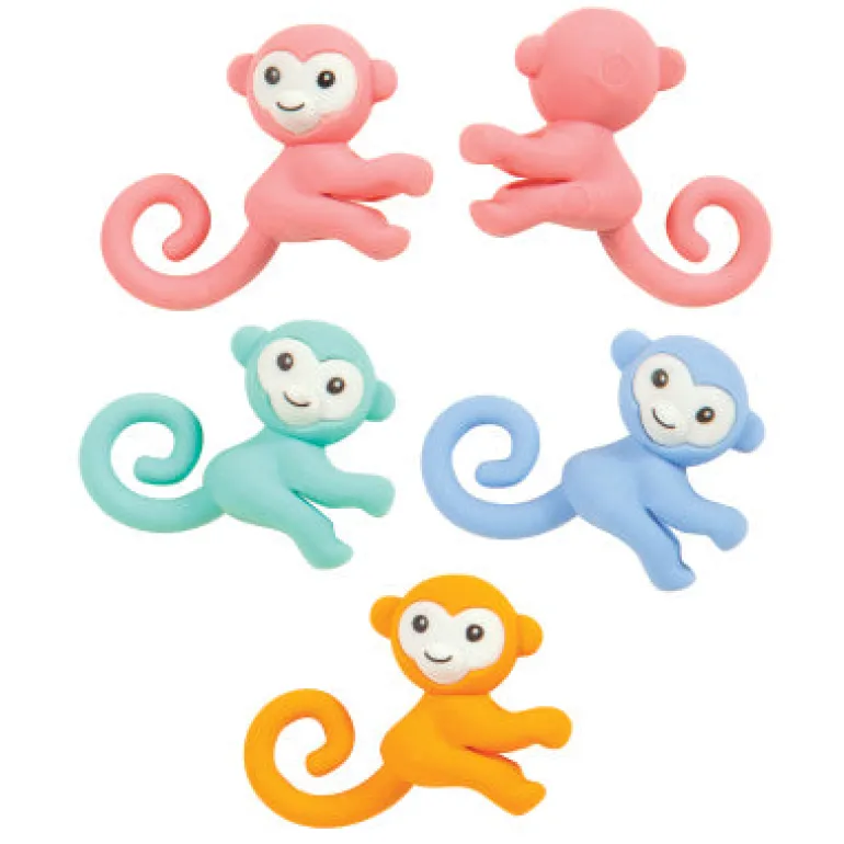 Monkey Eraser Pencil Topper - 24 per bag