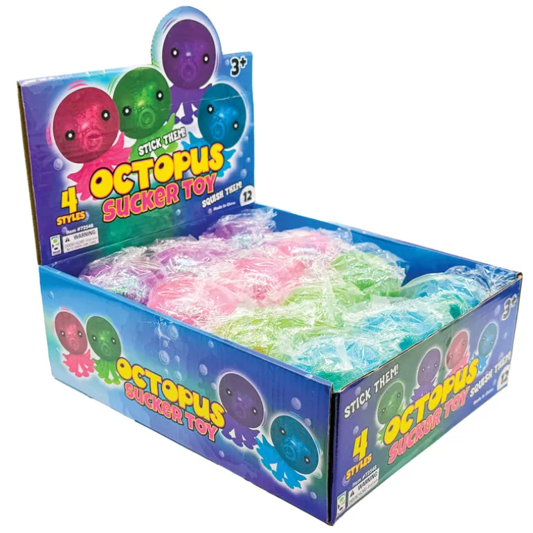 Octopus Sucker Toys - 12 per Display