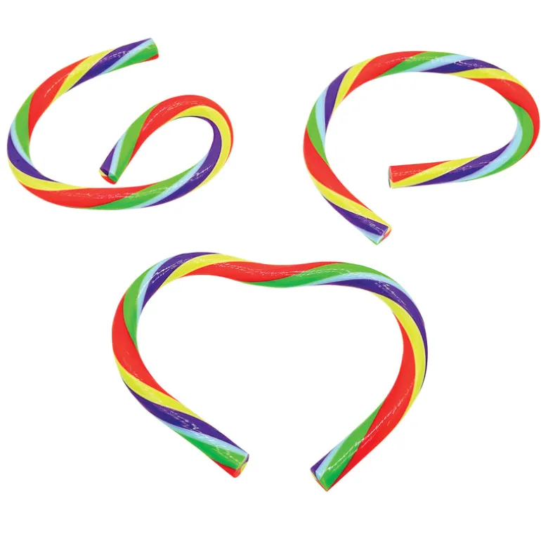Rainbow Glow-in-the-Dark Noodle Fidget Toys - 12 per bag