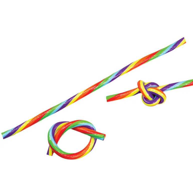 Rainbow Glow-in-the-Dark Noodle Fidget Toys - 12 per bag
