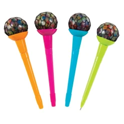 Rainbow Mesh Ball Pens - 12 per display