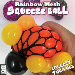 Rainbow Mesh Squeeze Balls - 24 per display