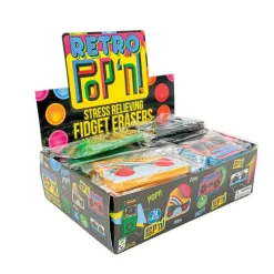 Retro Pop ‘n’ Stress Relieving Fidget Erasers - 24 per display