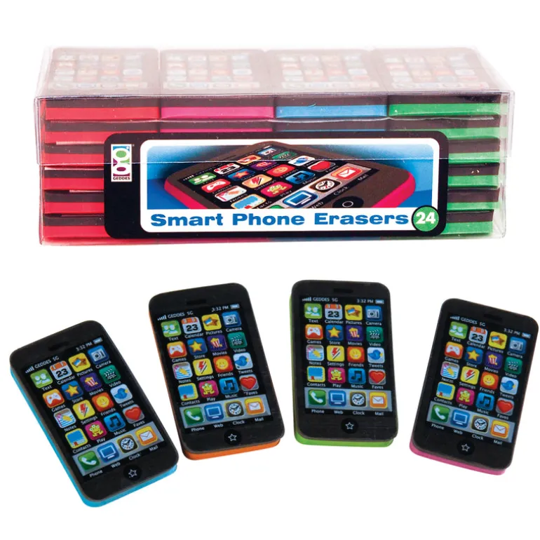 Smart Phone Erasers - 24 per display