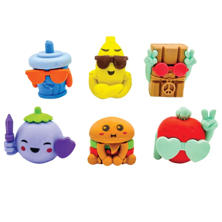 Snack Attack Cool Guys 3D Eraser Toppers - 48 per bag