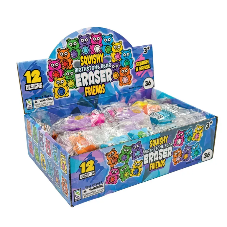 Squishy Birthstone Bear Eraser Friends - 36 per display