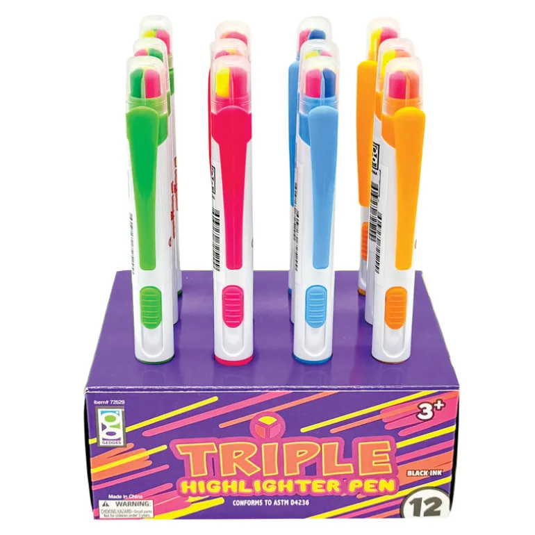 Triple Highlighter Pen - 12 per Display