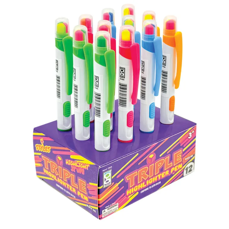 Triple Highlighter Pen - 12 per Display